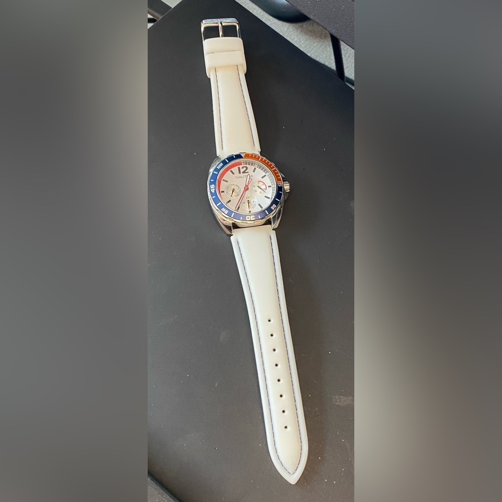Nautica White and Blue Classic Watch